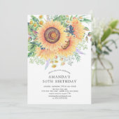 Sunflower Garden Birthday Party Invitation Kaart (Staand voorkant)