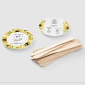 Sunflower Garden Circle Wedding Fan Programme Handwaaier (Niet-gemonteerd)