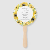 Sunflower Garden Circle Wedding Fan Programme Handwaaier (Voorkant)