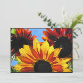 Sunflower Garden Summer Solstice Party Invitation Kaart (Staand voorkant)