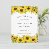 Sunflower Garden Wedding Foto Save The Date (Staand voorkant)