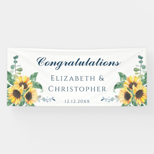 Sunflower Gefeliciteerd Weddenschappen Spandoek (Horizontaal)