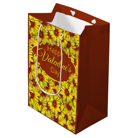 Sunflower Gift Bag Medium Cadeauzakje (Voorkant Gekanteld)