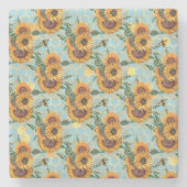 Sunflower Gifts | Bright As A Sunflower Stenen Onderzetter (Voorkant)