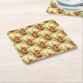Sunflower Gifts | Sunflower Turn Surrounded Kartonnen Onderzetters (Schuin)