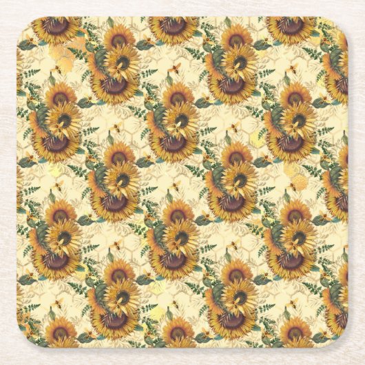 Sunflower Gifts | Sunflower Turn Surrounded Kartonnen Onderzetters (Voorkant)