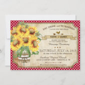 Sunflower Gingham Check Country Picnic Weddenschap Kaart (Voorkant)
