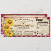 Sunflower Gingham Check Country Picnic Weddenschap Kaart (Voorkant / Achterkant)