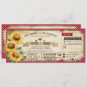Sunflower Gingham Check Country Picnic Weddenschap Kaart (Voorkant / Achterkant)