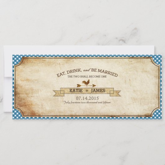 Sunflower Gingham Check Country Picnic Weddenschap Kaart (Achterkant)