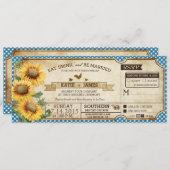 Sunflower Gingham Check Country Picnic Weddenschap Kaart (Voorkant / Achterkant)