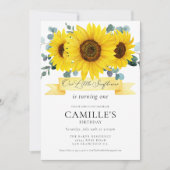 Sunflower Girl 1e verjaardag Uitnodiging (Voorkant)