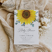 Sunflower Girl Baby shower Invitation Kaart