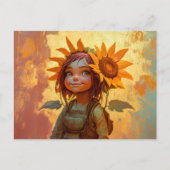 Sunflower Girl Briefkaart (Voorkant)