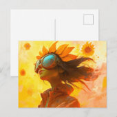 Sunflower Girl Briefkaart (Voorkant / Achterkant)