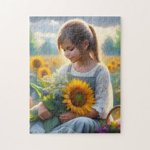 Sunflower Girl Legpuzzel