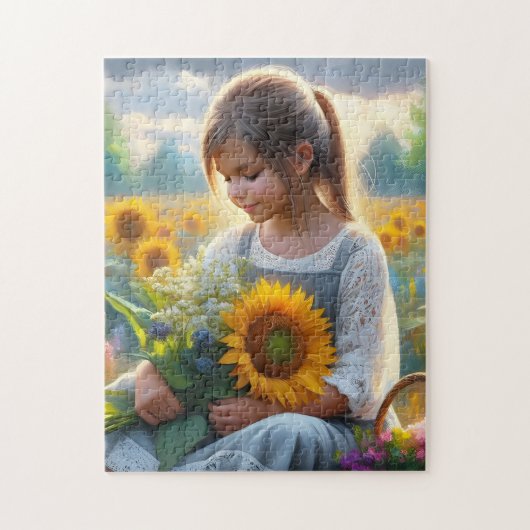 Sunflower Girl Legpuzzel (Verticaal)