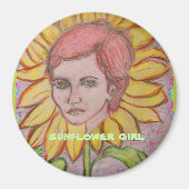 Sunflower Girl Magneet (Voorkant)