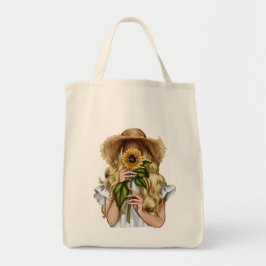 Sunflower Girl Tote Bag