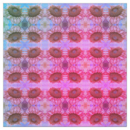 Sunflower Girly Pink Floral Waterverf Boho Design Stof