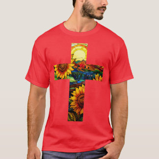Sunflower Glas in lood Cross T-shirt