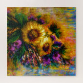 "Sunflower Glow" 60 cm x 60 cm Legpuzzel (Horizontaal)