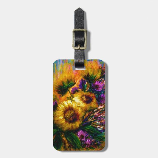 "Sunflower Glow" Bagagelabel (Voorkant verticaal)