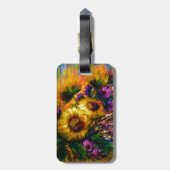 "Sunflower Glow" Bagagelabel (Achterkant verticaal)