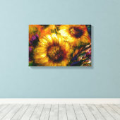 "Sunflower Gold" 18" x 12"  Canvas Afdruk (Insitu (Houten vloer))