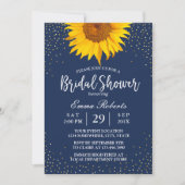Sunflower Gold Confetti Navy Blue Vrijgezellenfees Kaart (Voorkant)