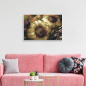 "Sunflower Gold" [design 2] 18" x 12"  Canvas Afdruk (Insitu (Woonkamer))