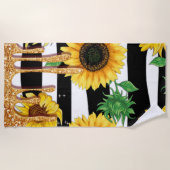 Sunflower Gold Drip Beach Towel Strandlaken (Voorkant)