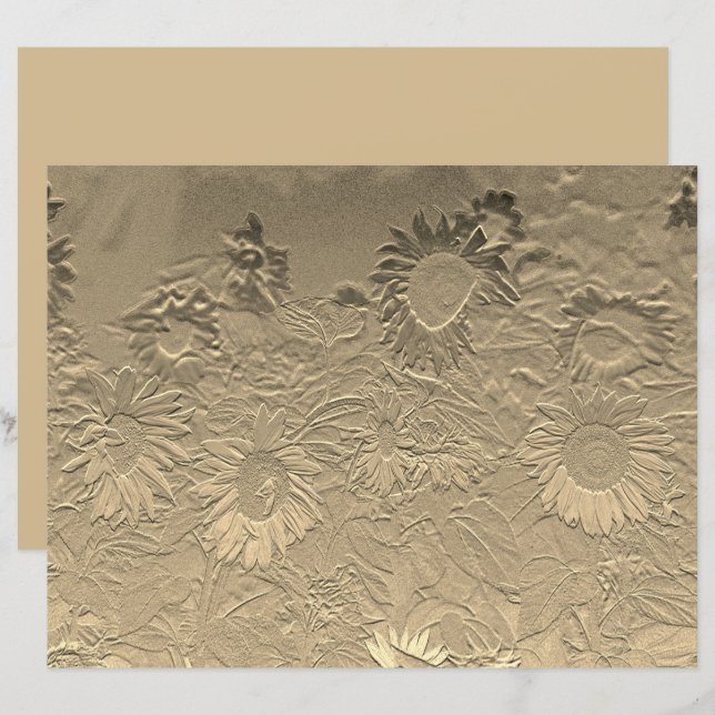 Sunflower Gold Floral Chic Design Decoupage (Voorkant / Achterkant)