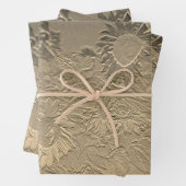 Sunflower Gold Floral Chic Design Decoupage Inpakpapier Vel (In situ)