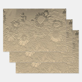 Sunflower Gold Floral Chic Design Decoupage Inpakpapier Vel