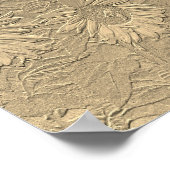 Sunflower Gold Floral Chic Design Decoupage Poster (Hoek)