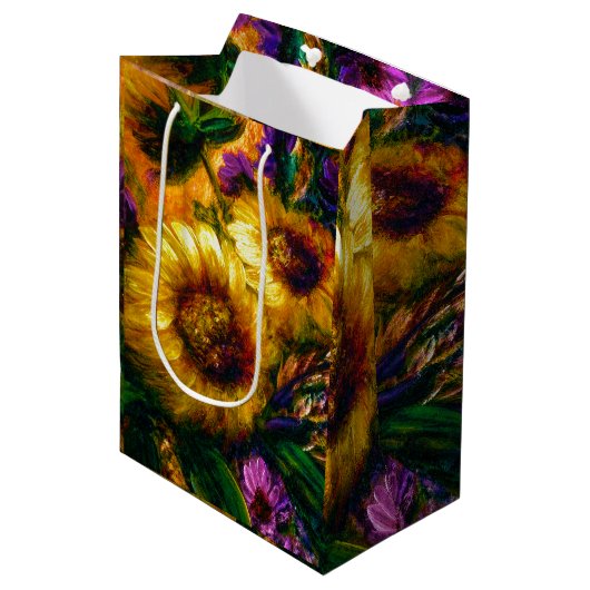 "Sunflower Gold" Medium Cadeauzakje (Voorkant Gekanteld)