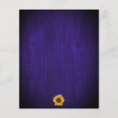 Sunflower Gold Stippen Blue Wood Weduwuitnodiging (Achterkant)