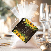 Sunflower Gold String Lights Rustic Wedding Bedankjes Labels