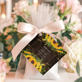 Sunflower Gold String Lights Rustic Wedding Bedankjes Labels