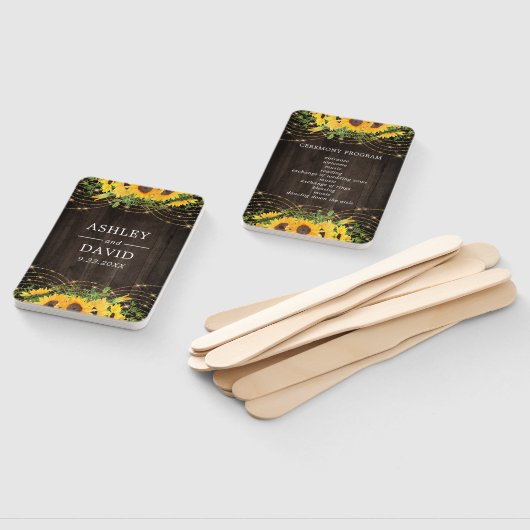 Sunflower Gold String Lights Rustic Wedding Handwaaier (Niet-gemonteerd)