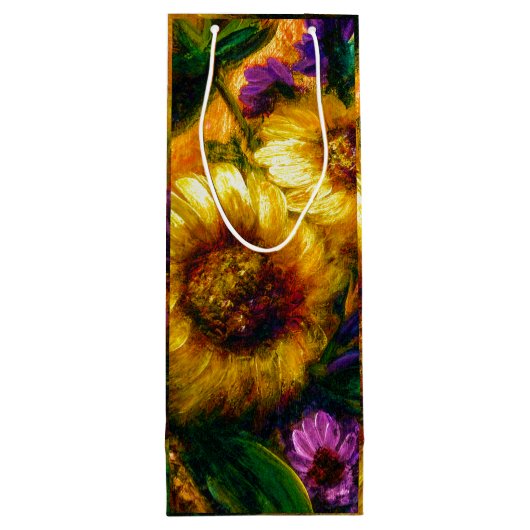 "Sunflower Gold" Wijn Cadeautas (Achterkant)