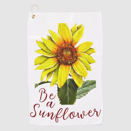 Sunflower Golf Towel Golfhanddoek (Voorkant)