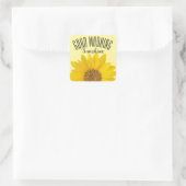 Sunflower Good Morning Sunshine Vierkante Sticker (Tas)