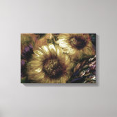 "Sunflower Goud" [ontwerp 2] 45 cm x 30 cm  Canvas Afdruk (Voorkant)