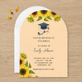 Sunflower Graduation Party Invitation Kaart