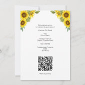 Sunflower Graduation Photo Rustic Floral QR Code Kaart (Achterkant)
