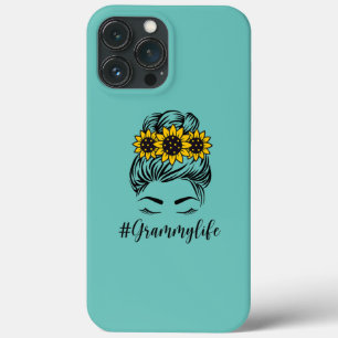Sunflower Grammy Life Messy Bun Moederdag Case-Mate iPhone Case