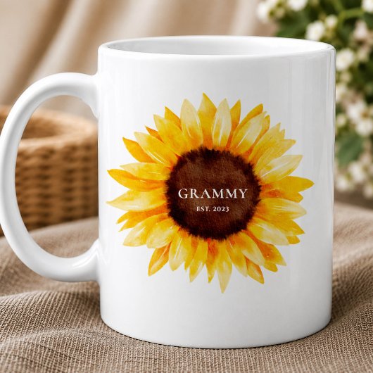 Sunflower Grammy Mok | Geschenk voor oma