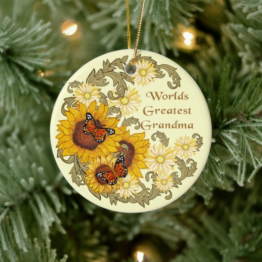 Sunflower Grandma Keramisch Ornament (Boom)